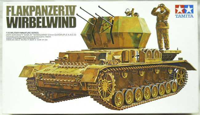 Tamiya 1/35 Flakpanzer IV Wirbelwind Quad 20mm, 35085 plastic model kit